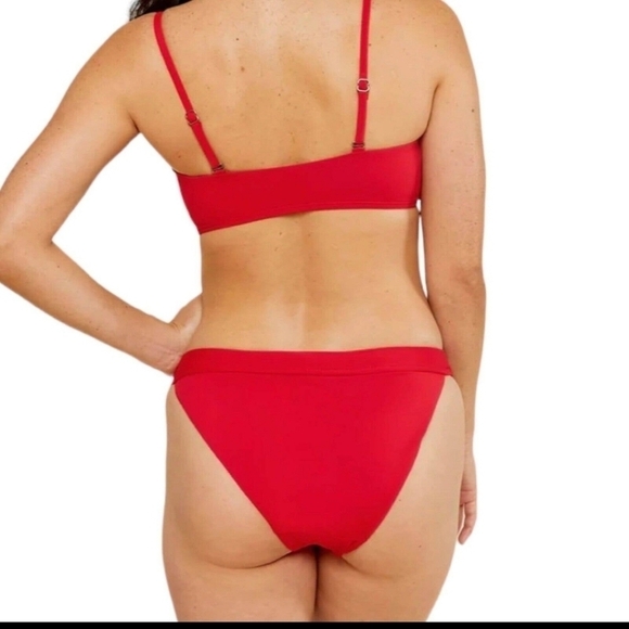💚HP💚NWT Andie Swim The Banded Cheeky Bikini Bottom in Cherry Red 🍒 - Picture 3 of 7